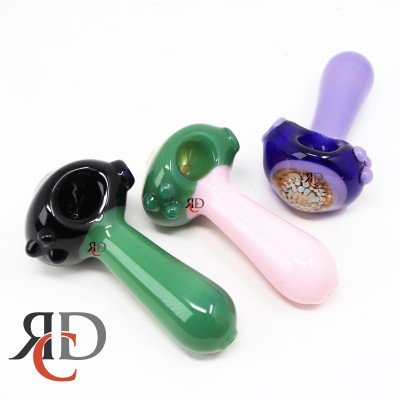 GLASS PIPE SLIME COLOR DELUXE W/ FLOWER ON HEAD GP1022 1CT